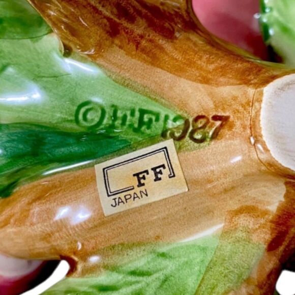 😍2/$20 Vintage Fitz & Floyd Hand Painted Pink Rose Leaf Taper Candlestick 1987 - Picture 6 of 7